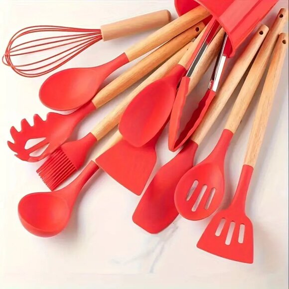 Personalized Silicone Utensils 12 PCs silicone spatula spoon set kitchen set - Picture 5 of 9